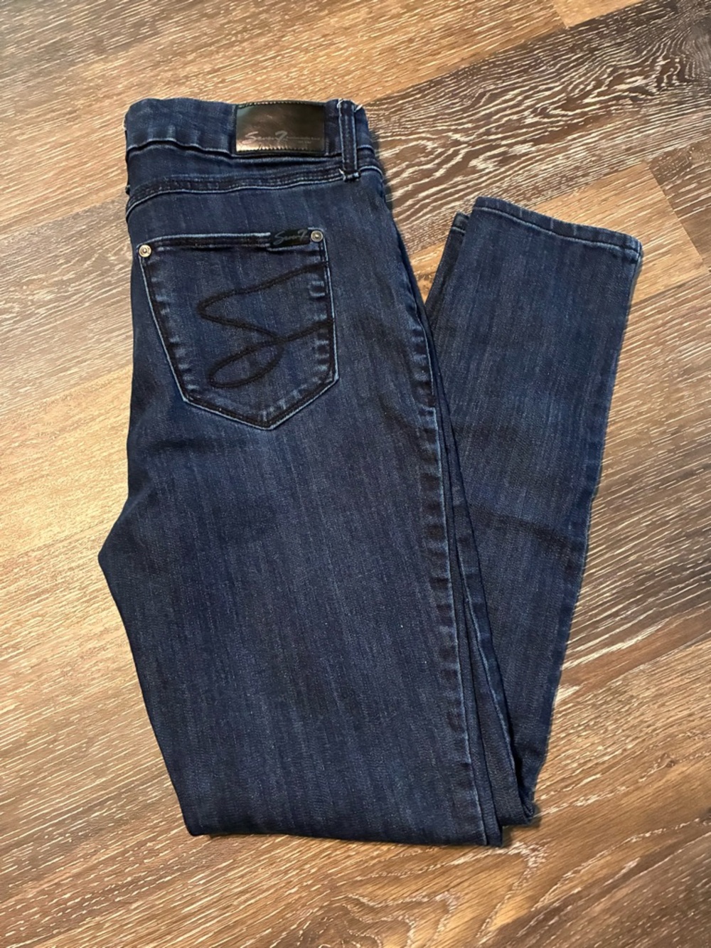Seven7 Dark Indigo Skinny Jeans with Back-Pocket Stitching